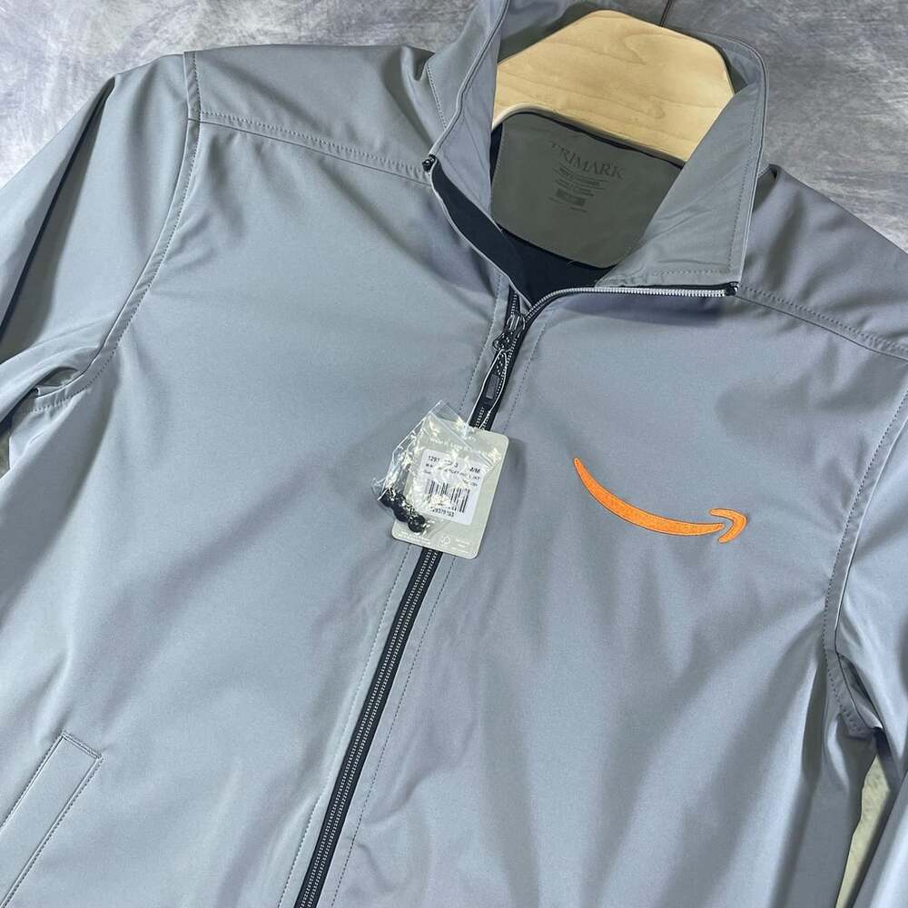 Trimark Amazon Logo Branded Karmine Softshell Jacket Size M Quarry Gray